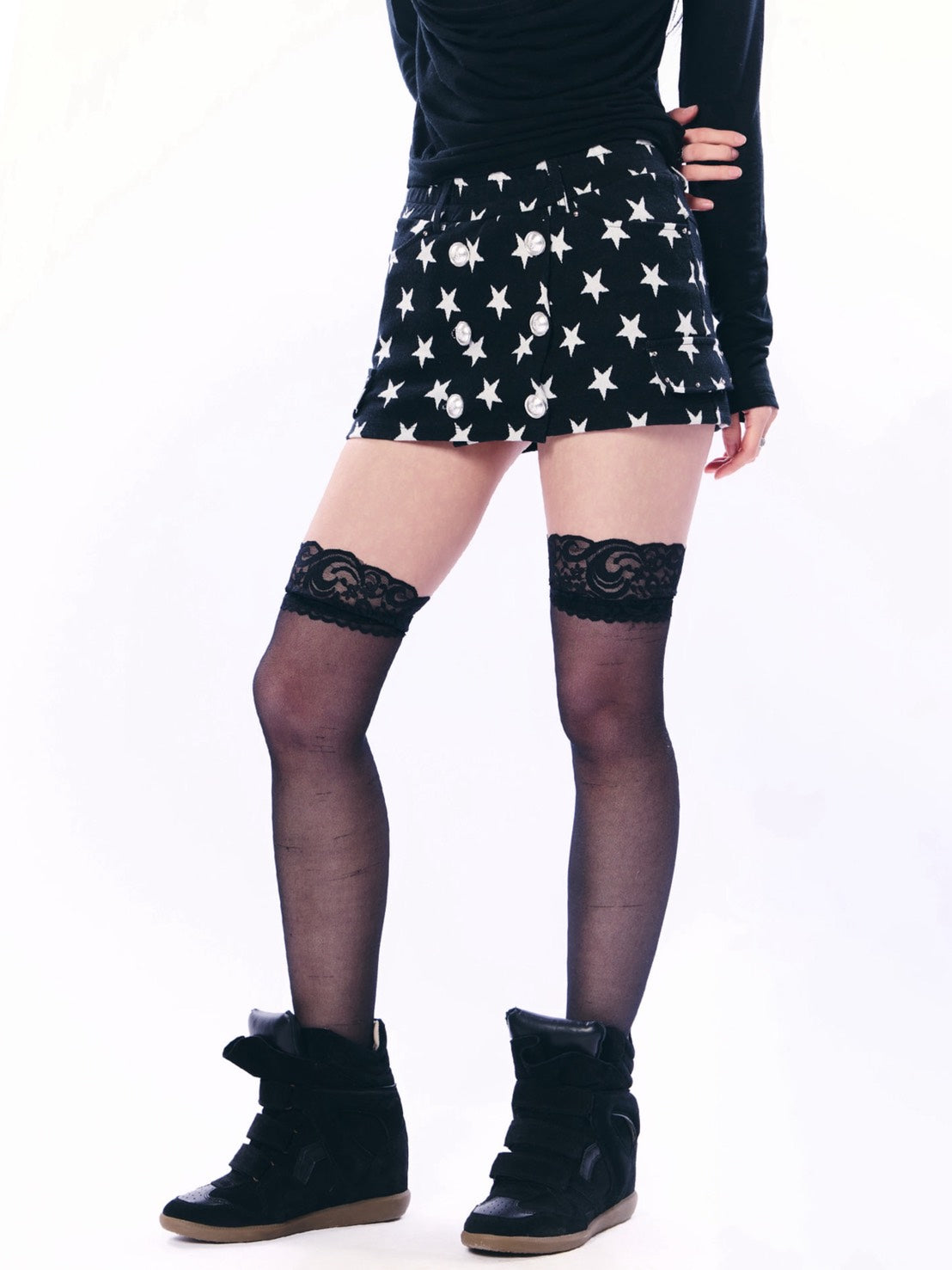 SETUP‐EXE】STAR DOUBLE BUTTON SKIRT PANTS – PRESSING WEB SHOP