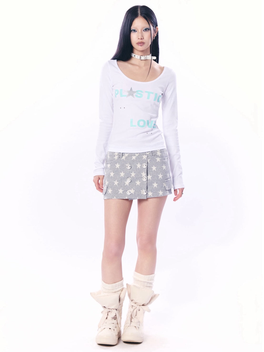 【SETUP‐EXE】STAR DOUBLE BUTTON SKIRT PANTS