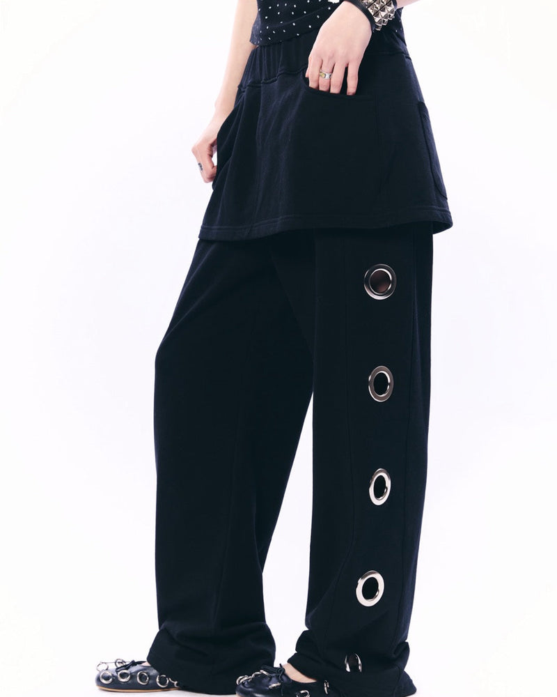 【SETUP‐EXE】BOLD EYELET SKIRT PANTS