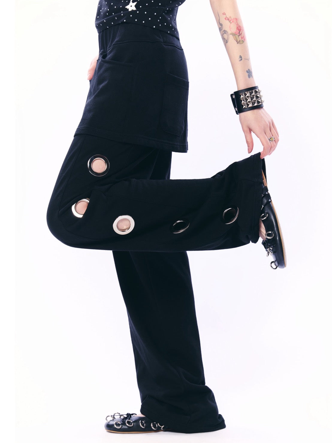 【SETUP‐EXE】BOLD EYELET SKIRT PANTS