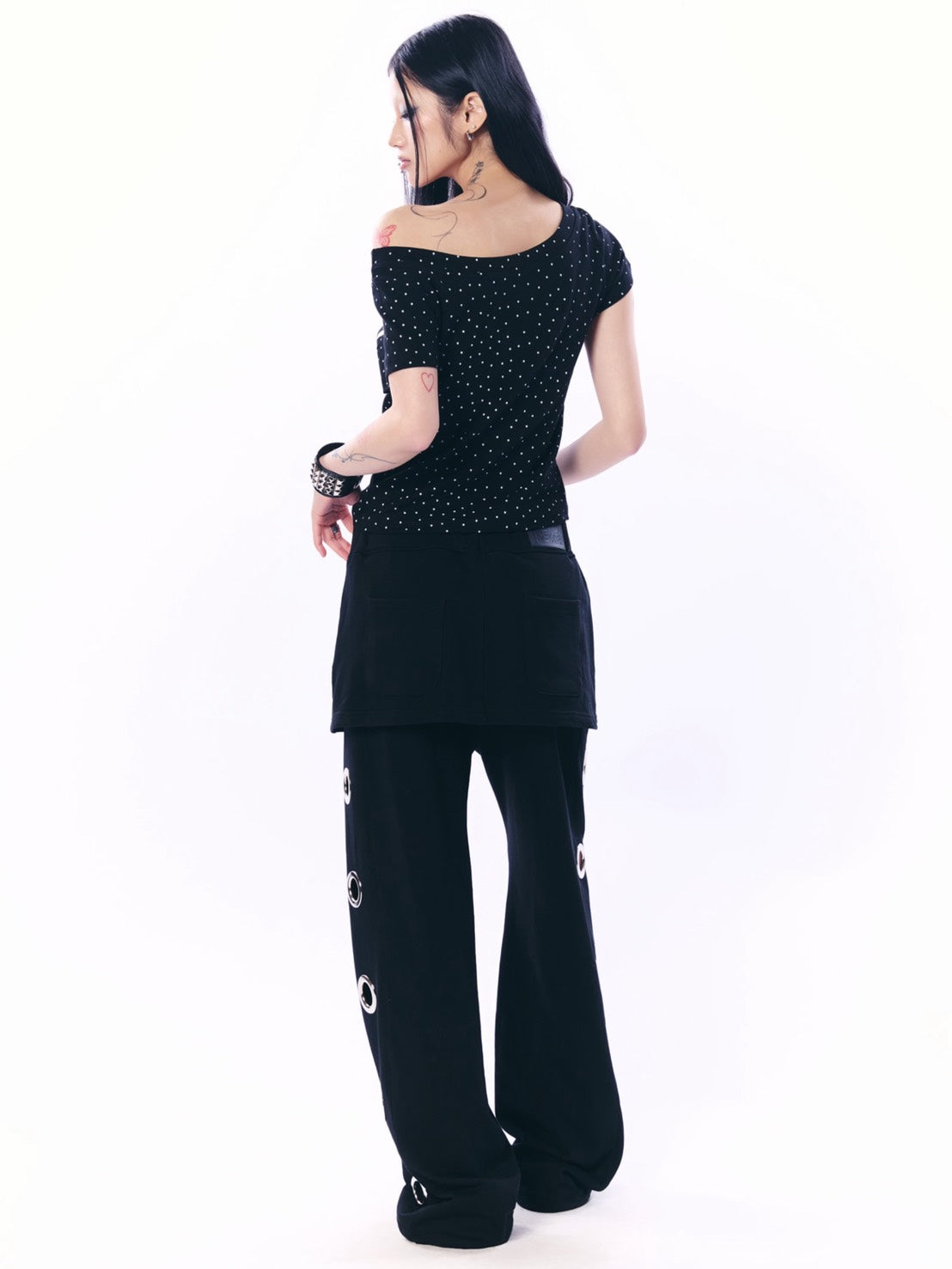 【SETUP‐EXE】BOLD EYELET SKIRT PANTS