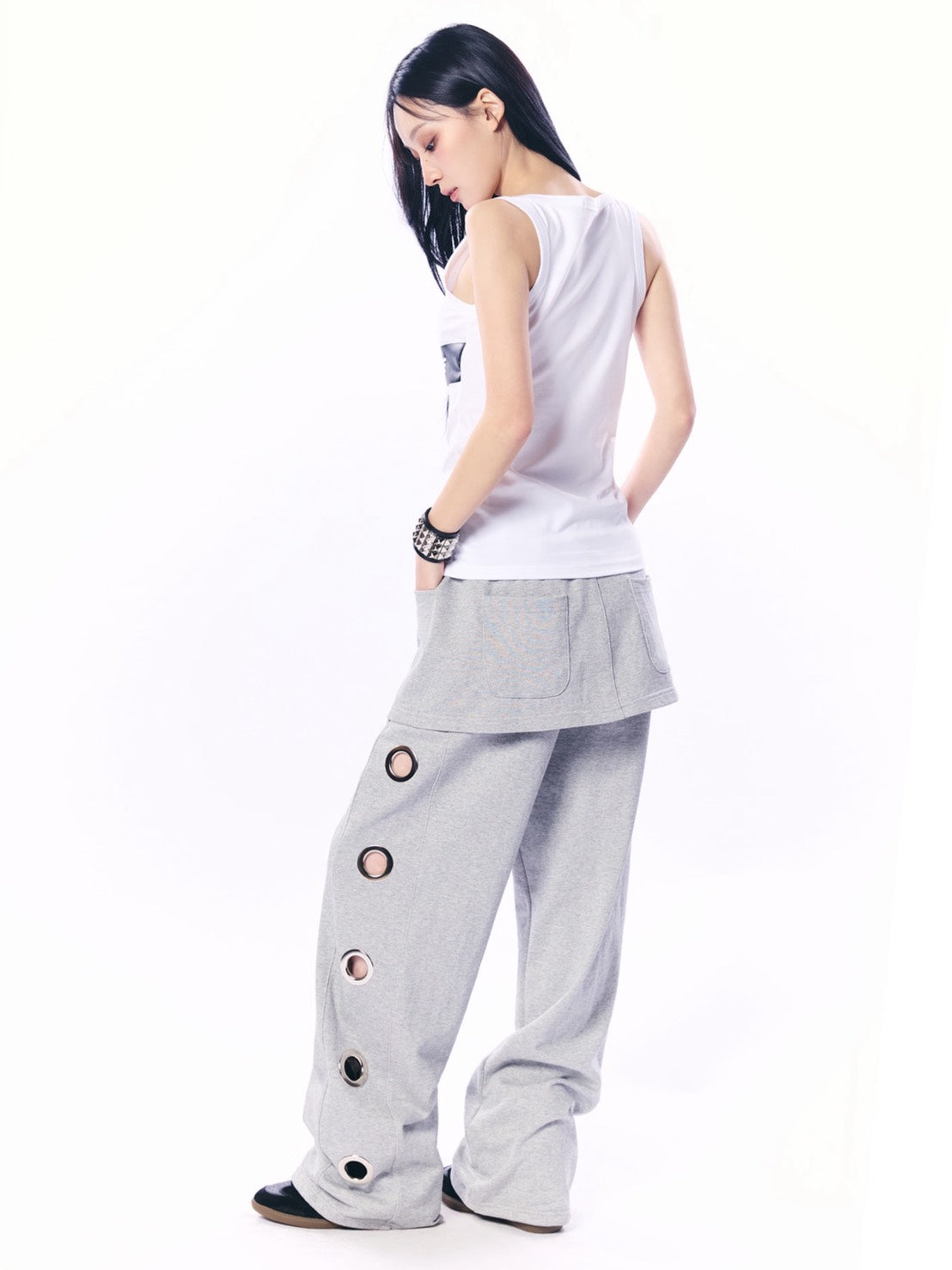 【SETUP‐EXE】BOLD EYELET SKIRT PANTS