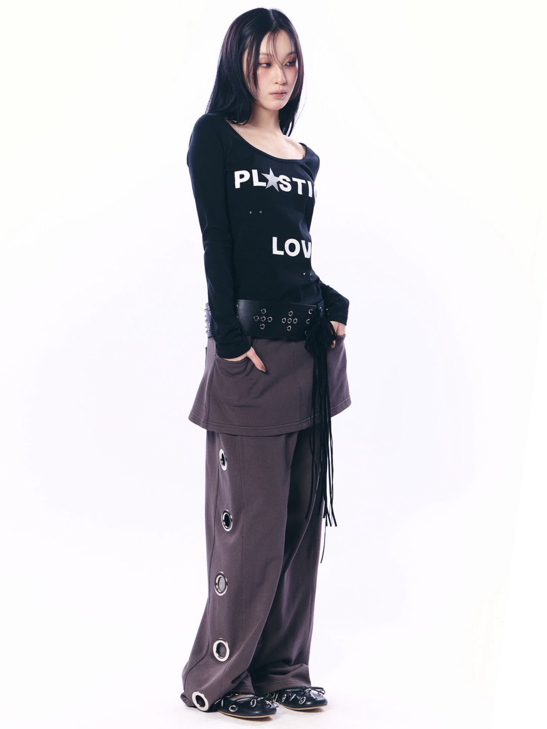 【SETUP‐EXE】BOLD EYELET SKIRT PANTS