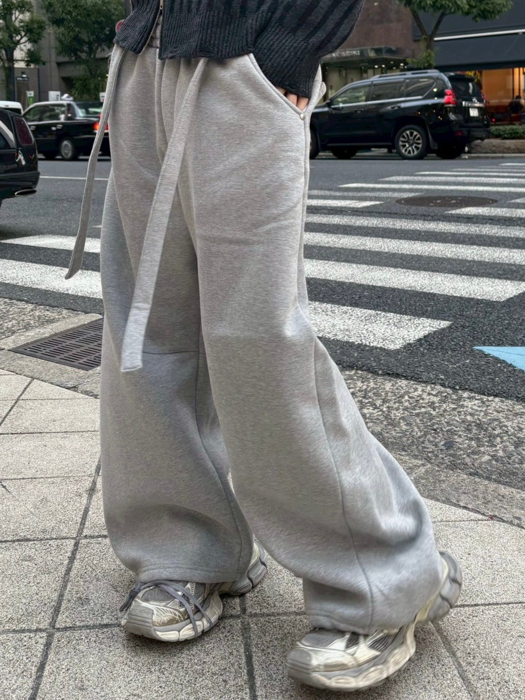受注制【Chikashitsu +】barrel leg heavy sweat pants (2color)