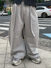 受注制【Chikashitsu +】barrel leg heavy sweat pants (2color)