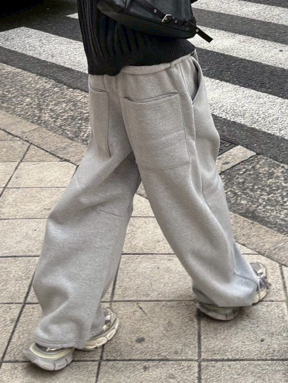 受注制【Chikashitsu +】barrel leg heavy sweat pants (2color)