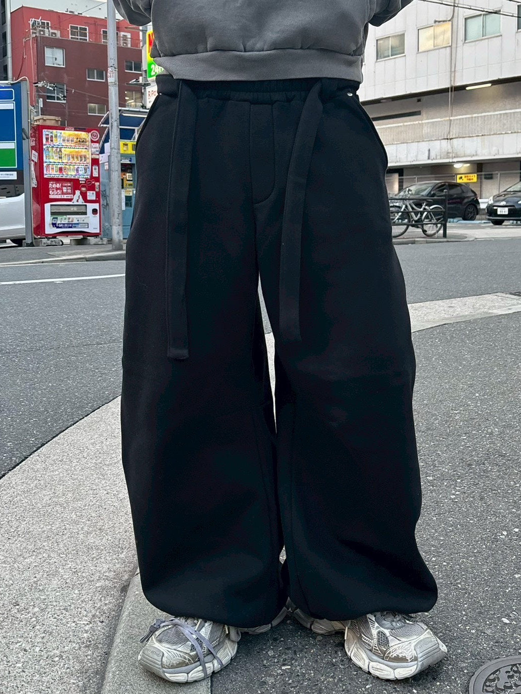受注制【Chikashitsu +】barrel leg heavy sweat pants (2color)