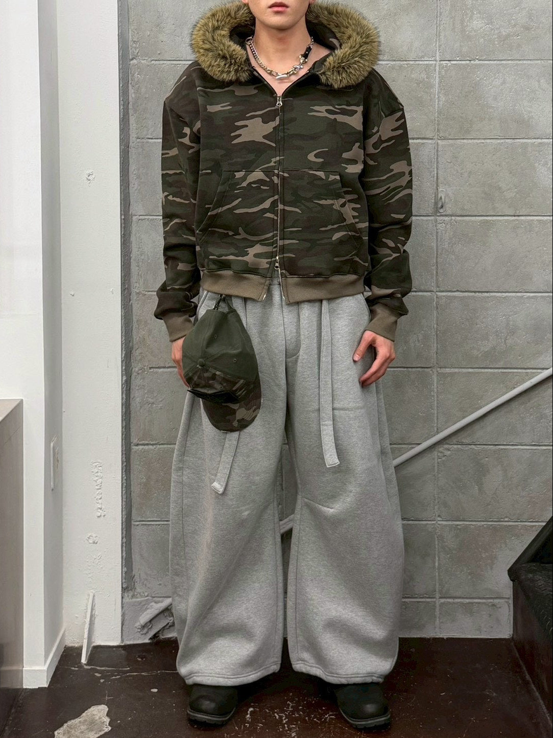 受注制【Chikashitsu +】barrel leg heavy sweat pants (2color)
