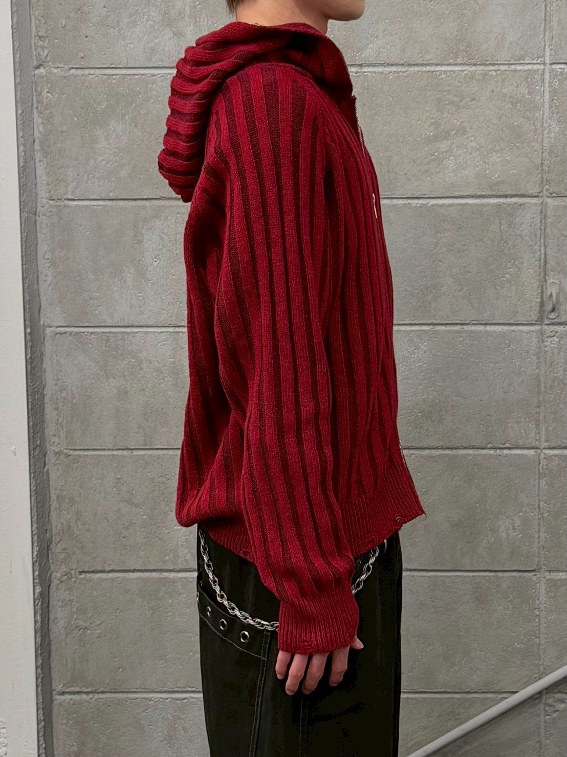 受注制【Chikashitsu +】next wool knit zip hoodie (2color)