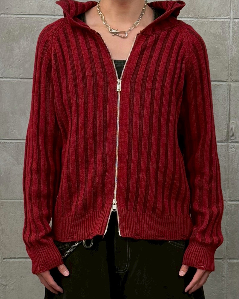 受注制【Chikashitsu +】next wool knit zip hoodie (2color)