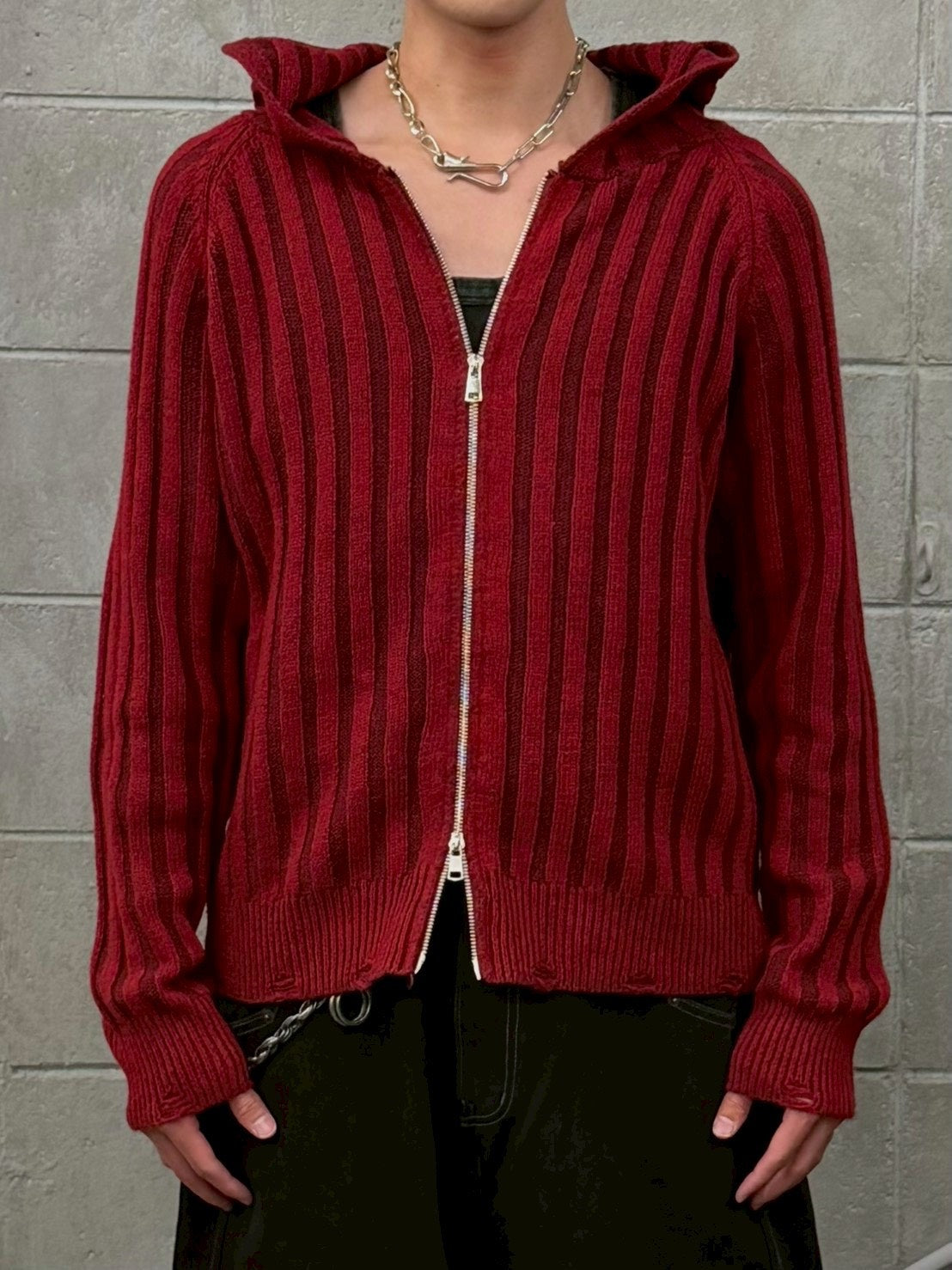 受注制【Chikashitsu +】next wool knit zip hoodie (2color)