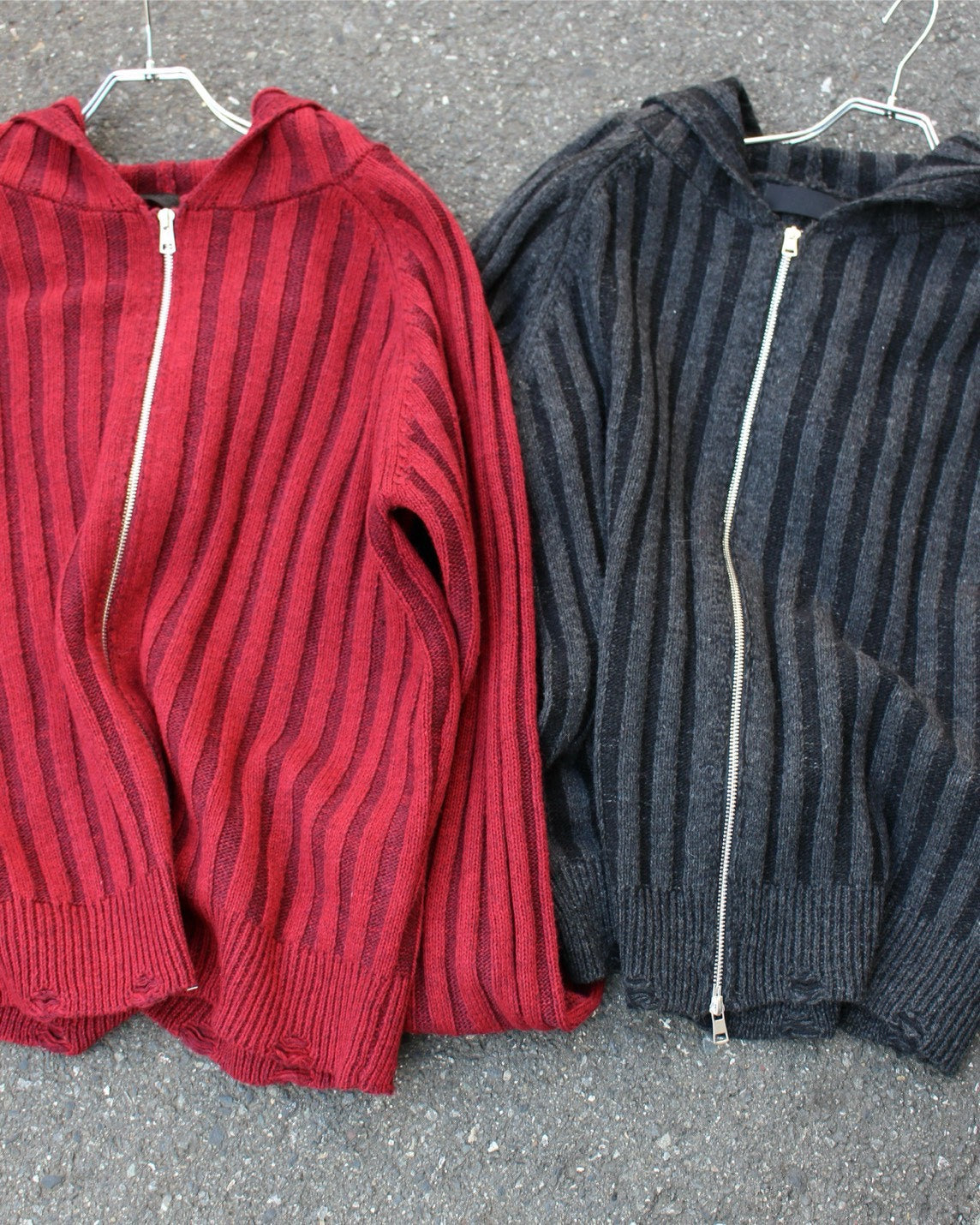 受注制【Chikashitsu +】next wool knit zip hoodie (2color)
