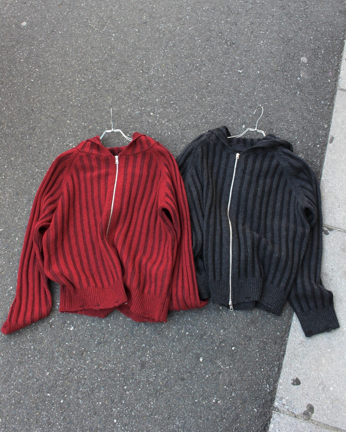 受注制【Chikashitsu +】next wool knit zip hoodie (2color)