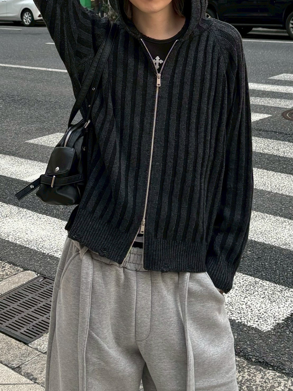 受注制【Chikashitsu +】next wool knit zip hoodie (2color)