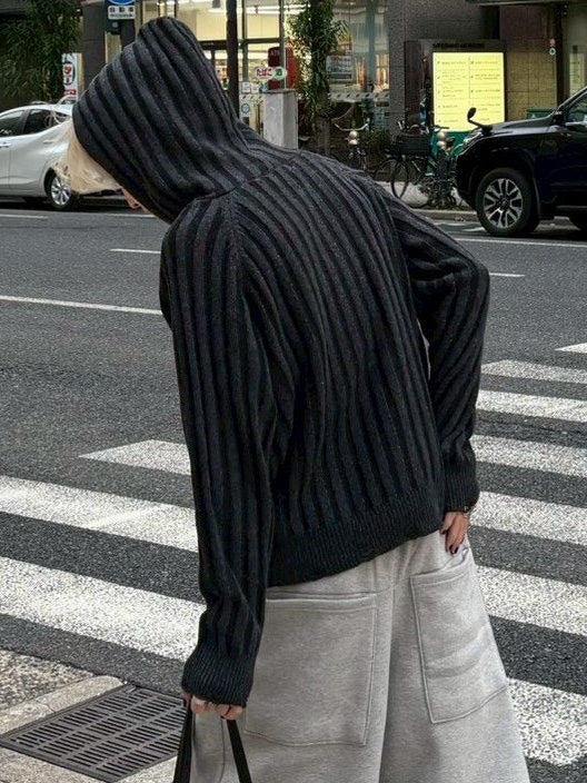 受注制【Chikashitsu +】next wool knit zip hoodie (2color)