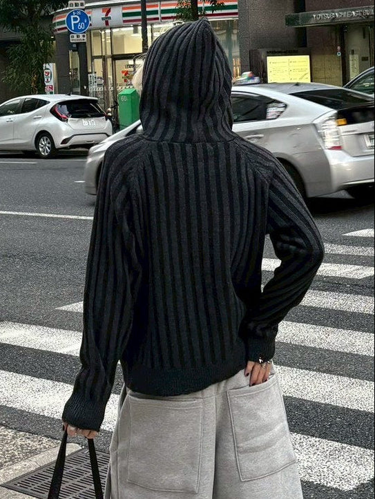 受注制【Chikashitsu +】next wool knit zip hoodie (2color)
