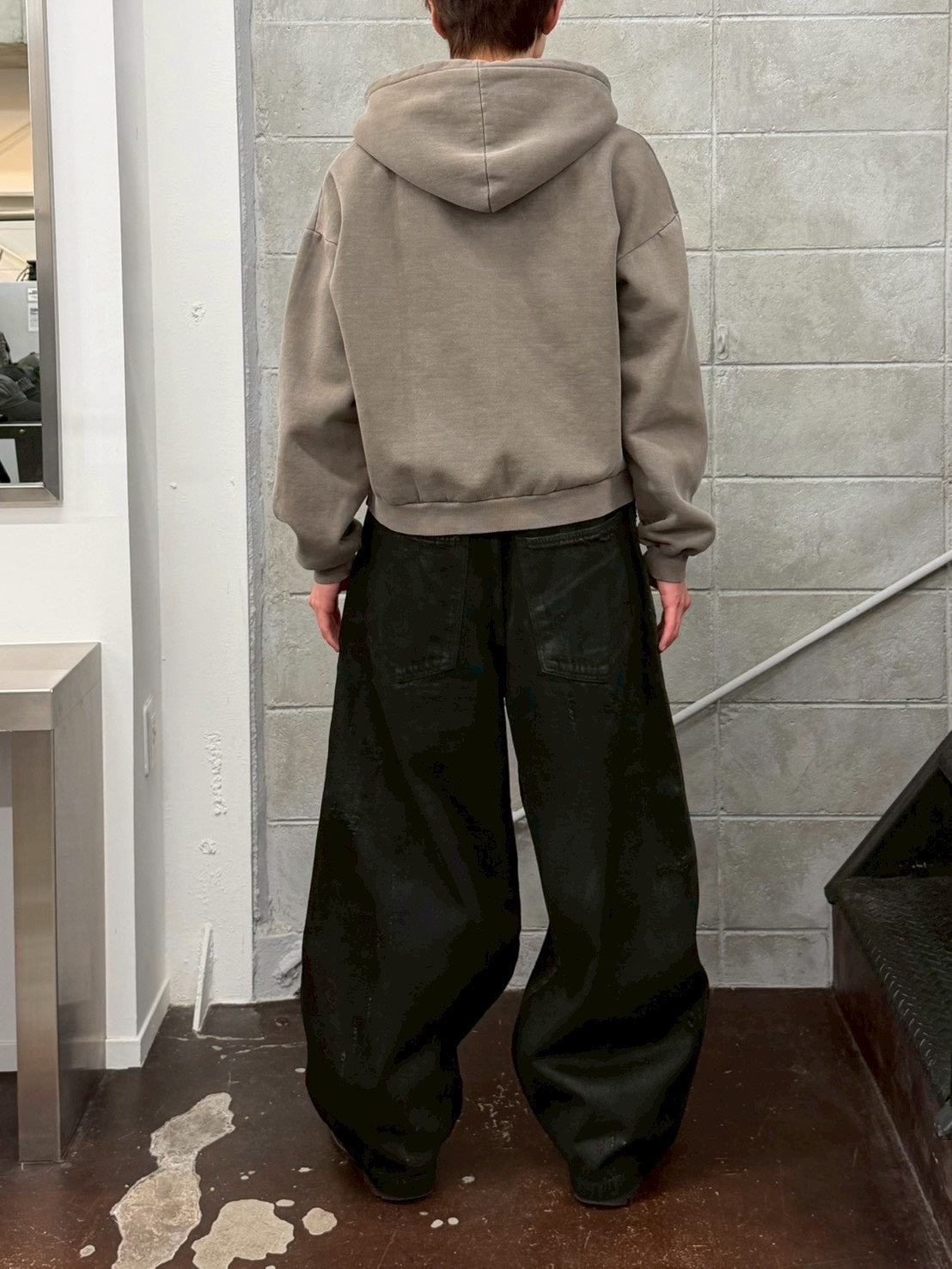 受注制【Chikashitsu +】henley neck pigment heavy hoodie (2color)