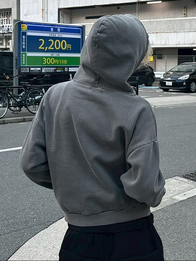 受注制【Chikashitsu +】henley neck pigment heavy hoodie (2color)