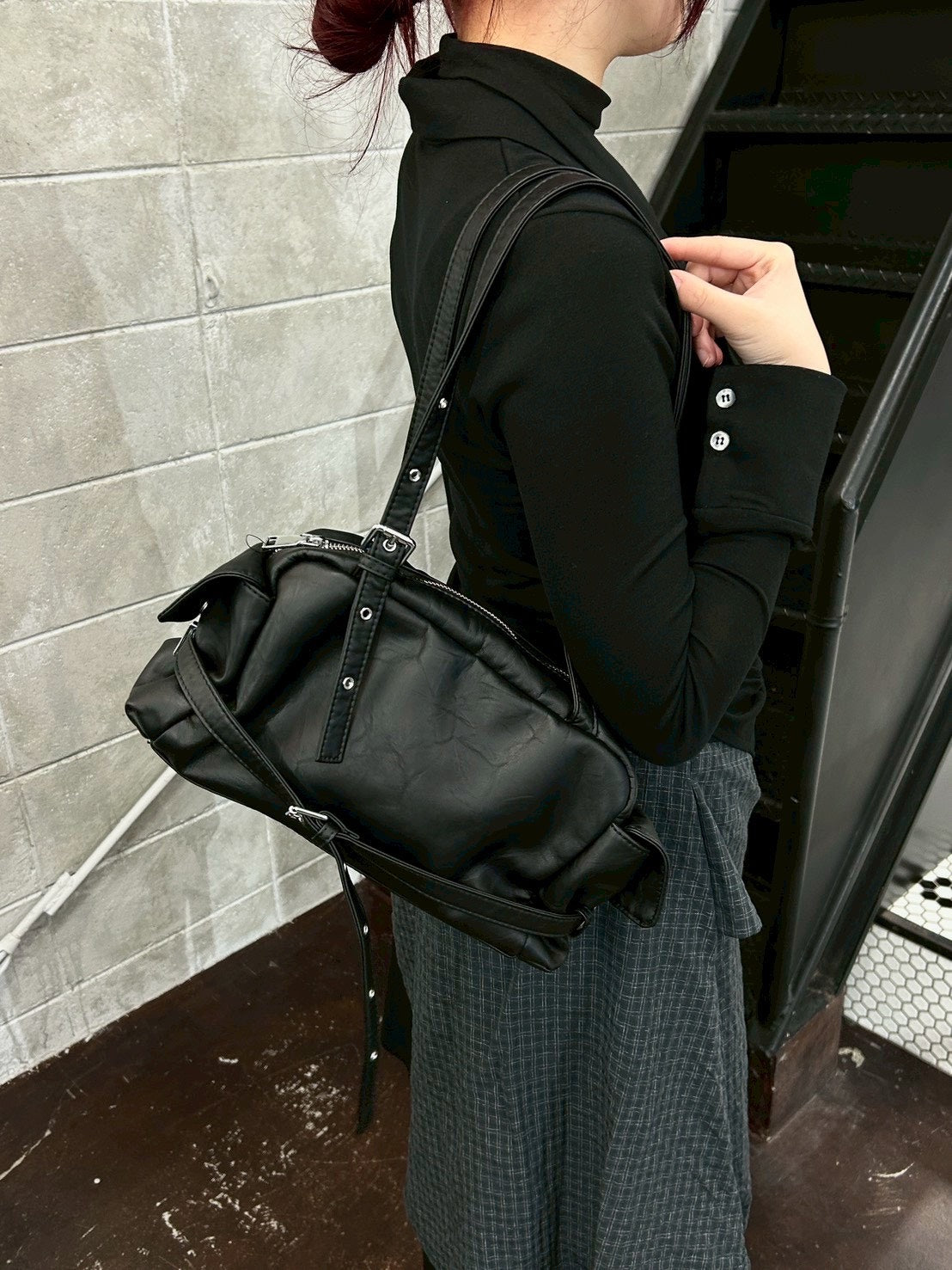 受注制【Chikashitsu +】vintage belt shoulder bag (2color)