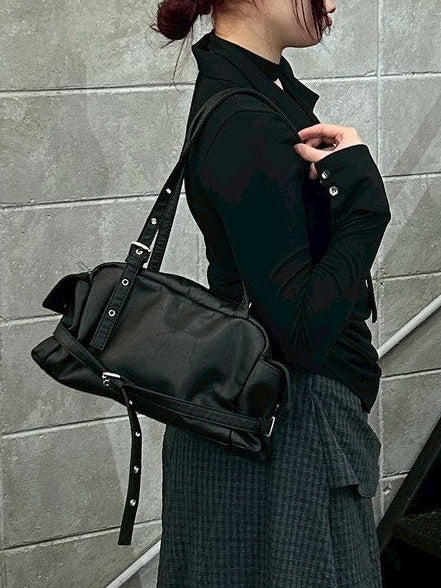 受注制【Chikashitsu +】vintage belt shoulder bag (2color)