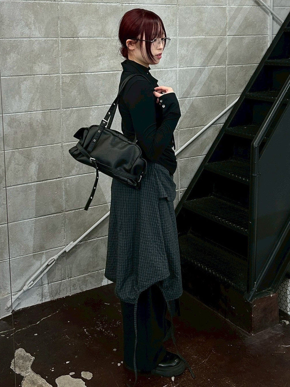 受注制【Chikashitsu +】vintage belt shoulder bag (2color)