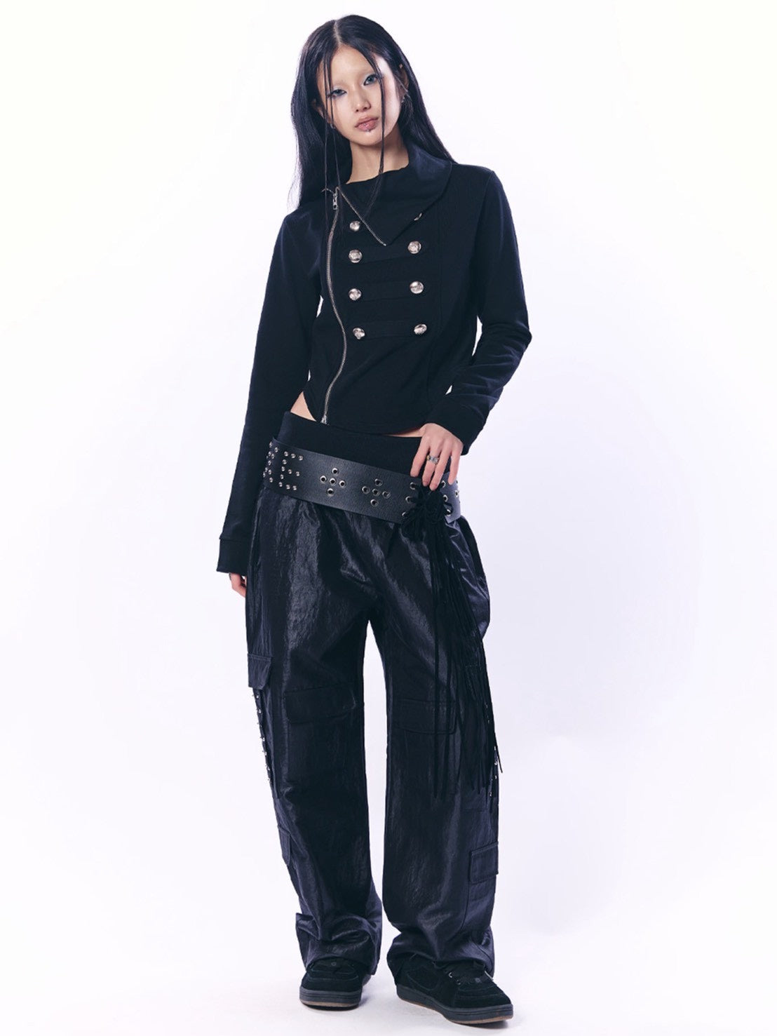 【SETUP‐EXE】LOGO STUDDED TIE BELT