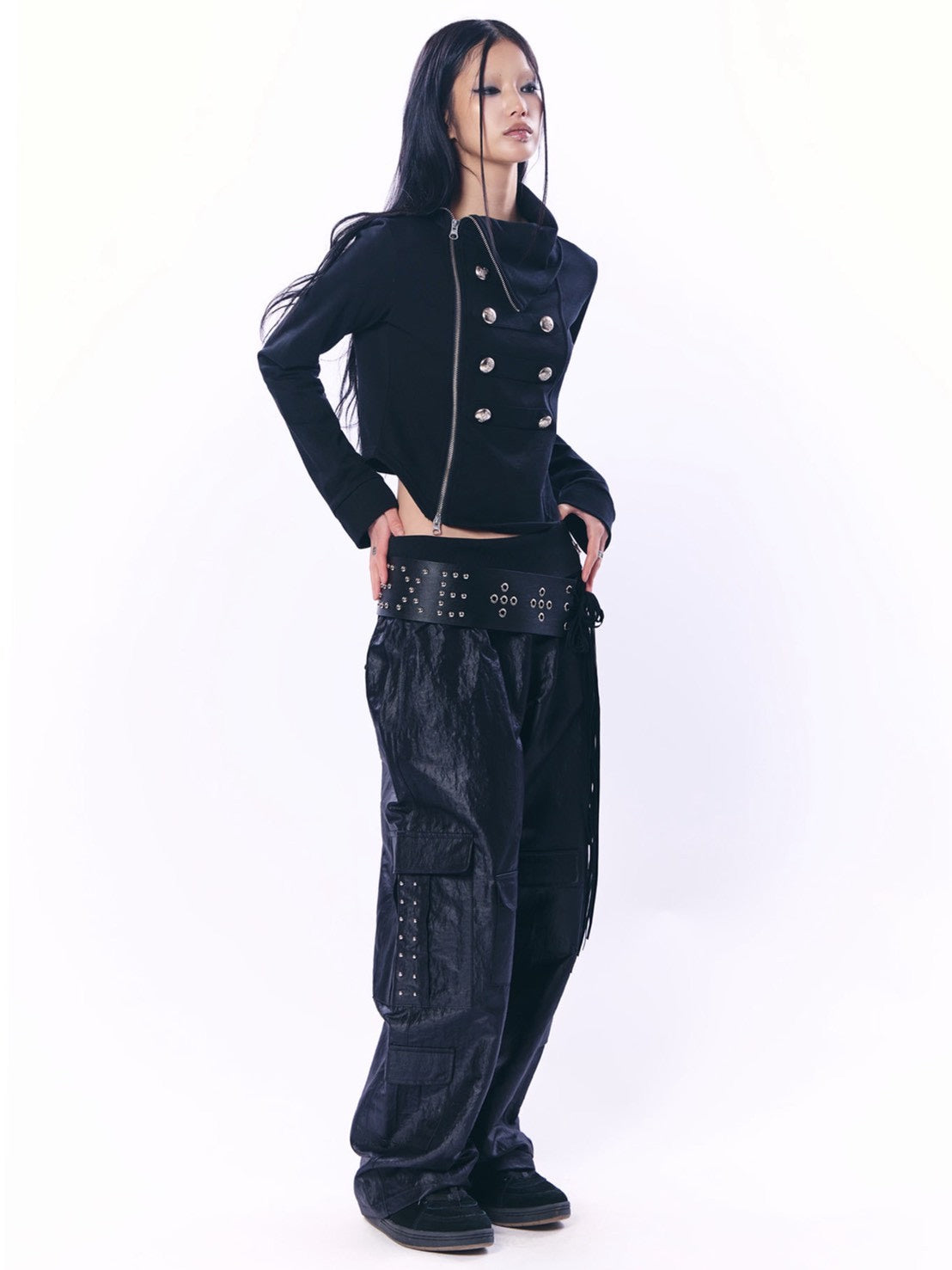 【SETUP‐EXE】LOGO STUDDED TIE BELT