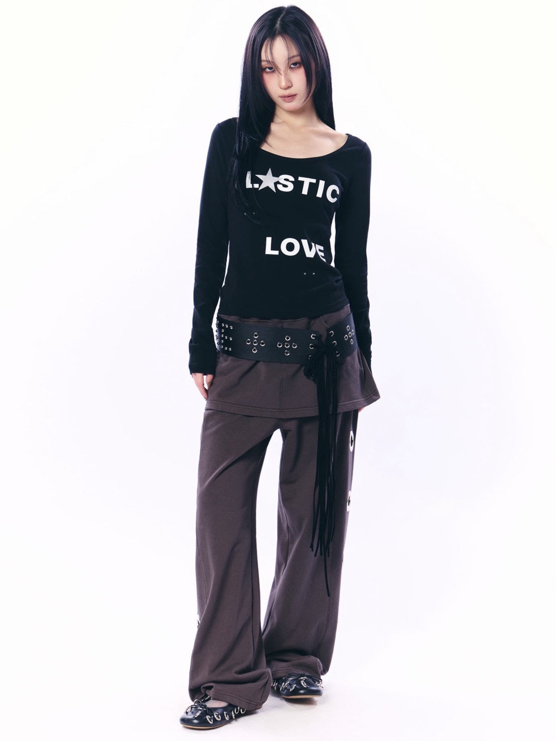 トップス SETUPEXE BOLD LETTERING LOOSE TOP BLACK setup.exe | BOLD LETTERING LOOSE TOP