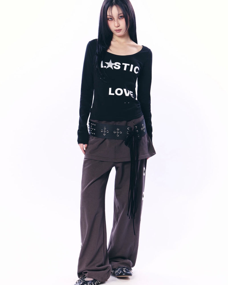 【SETUP‐EXE】LOGO STUDDED TIE BELT