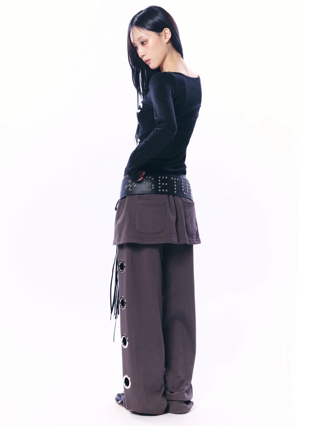 【SETUP‐EXE】LOGO STUDDED TIE BELT