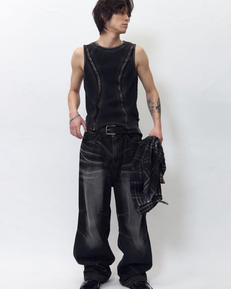 【BLR BLUER】Line Cut Sleeveless