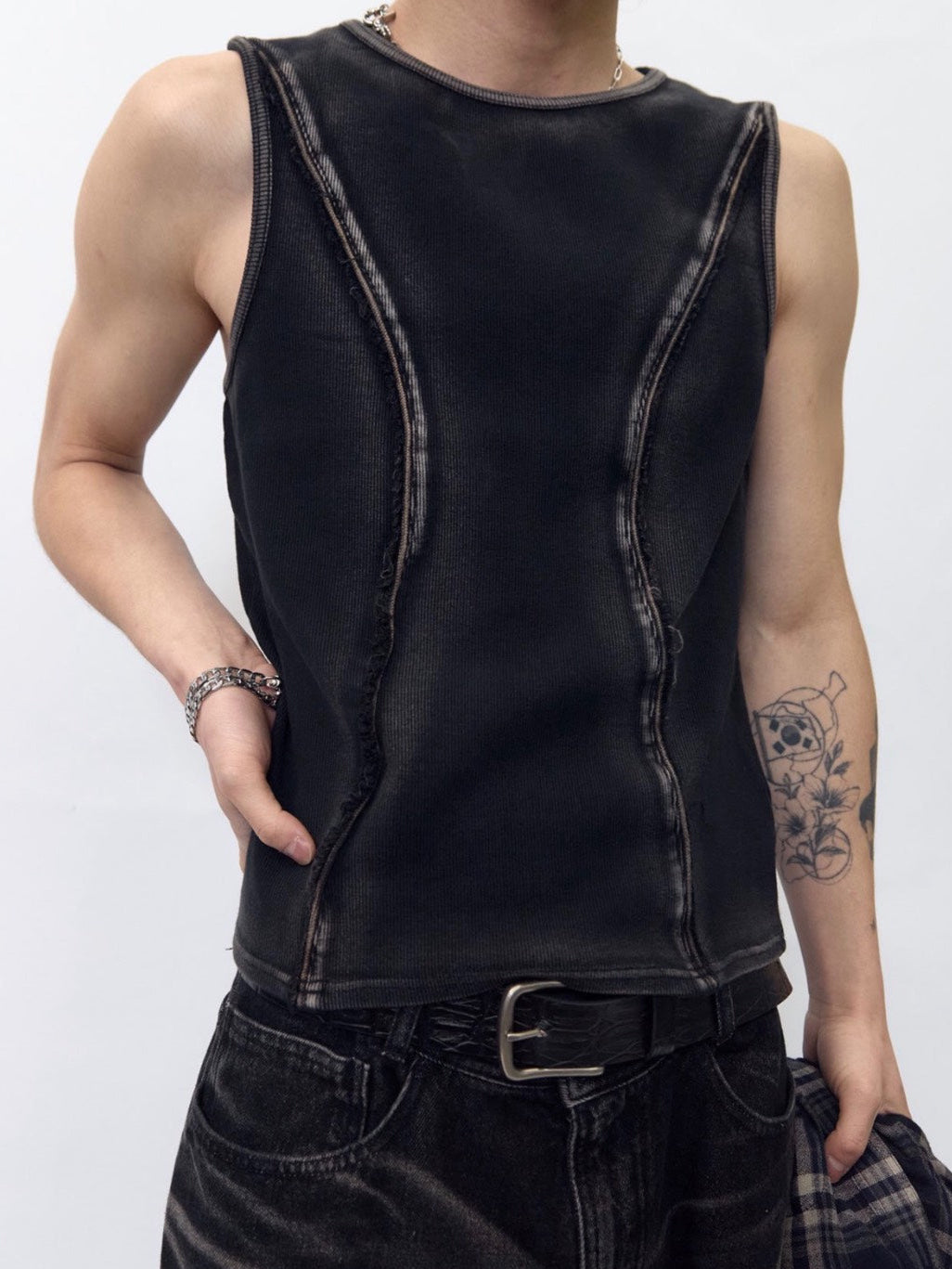Nodress トップス　ブラックタンクトップ Nodress トップス ブラックタンクトップ Nodress｜ノードレスのタンク