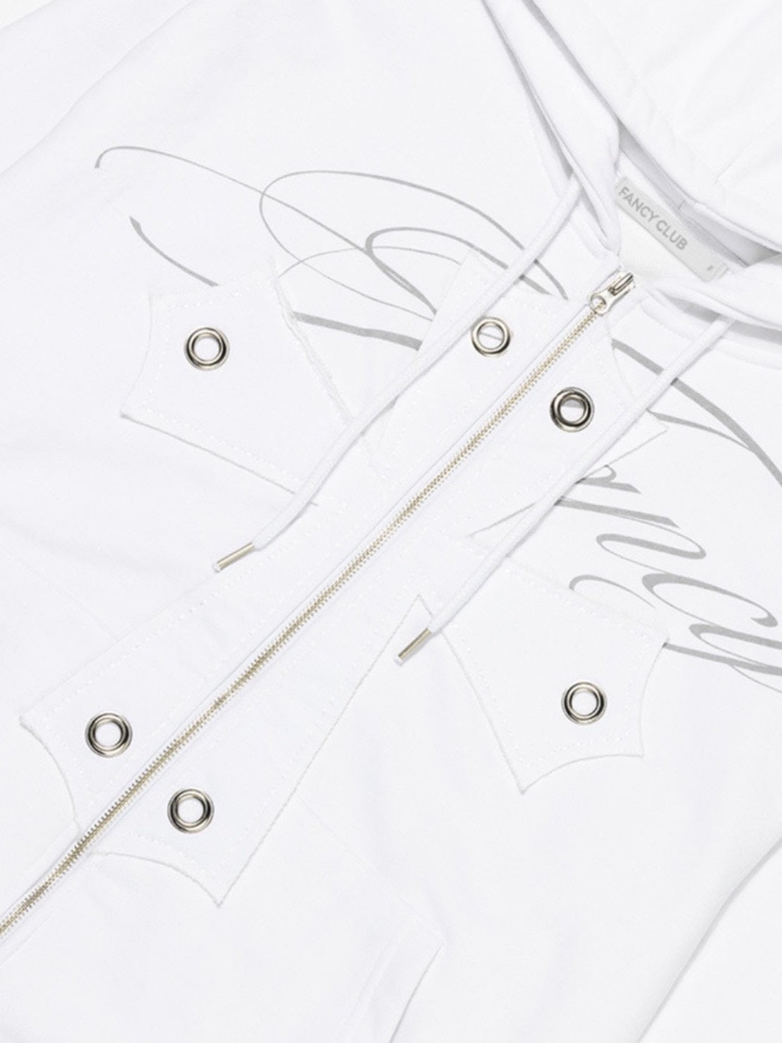 【FANCY CLUB】BIG CROSS EYELET HOODED ZIP-UP