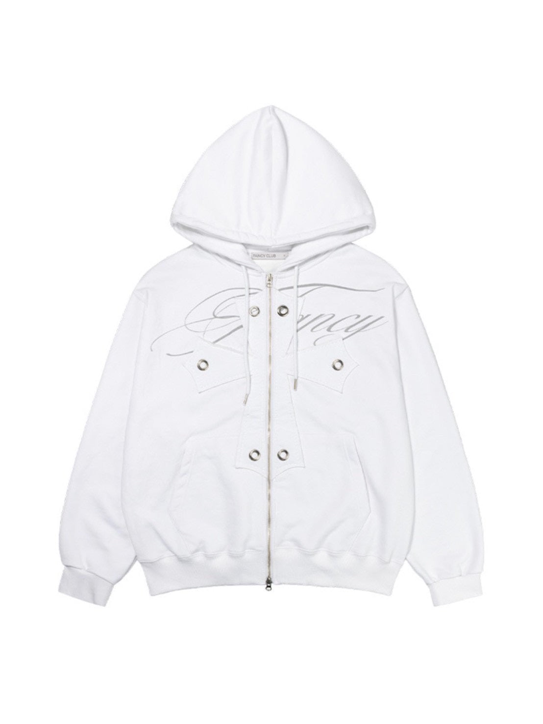 【FANCY CLUB】BIG CROSS EYELET HOODED ZIP-UP