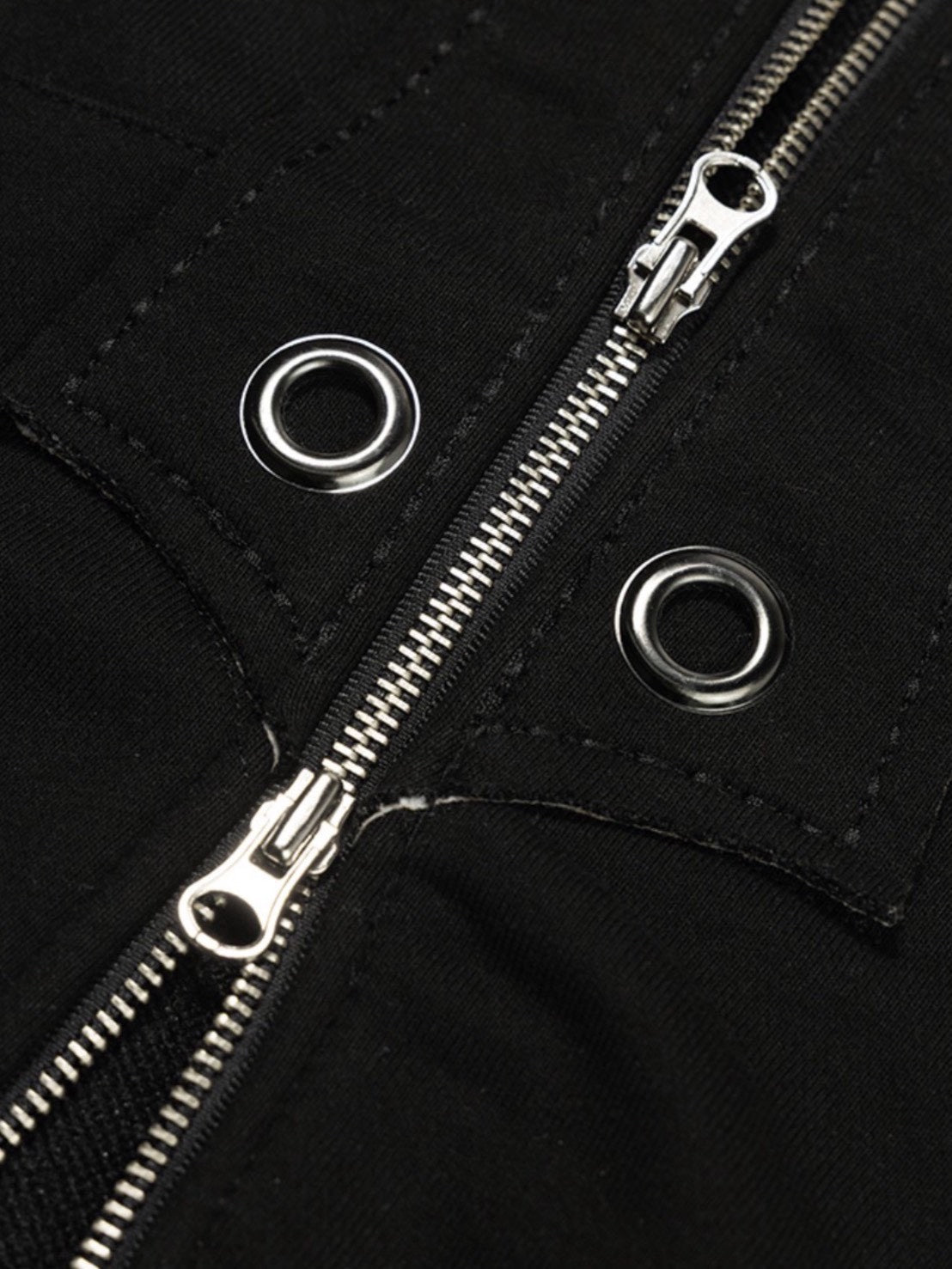【FANCY CLUB】BIG CROSS EYELET HOODED ZIP-UP