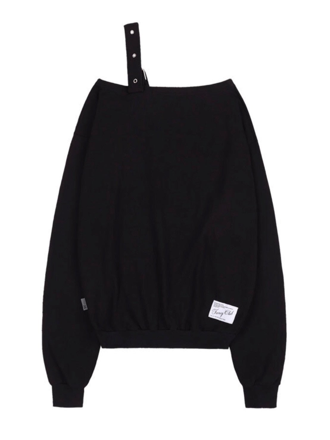 【FANCY CLUB】ONE-SHOULDER BUCKLE SWEATSHIRT