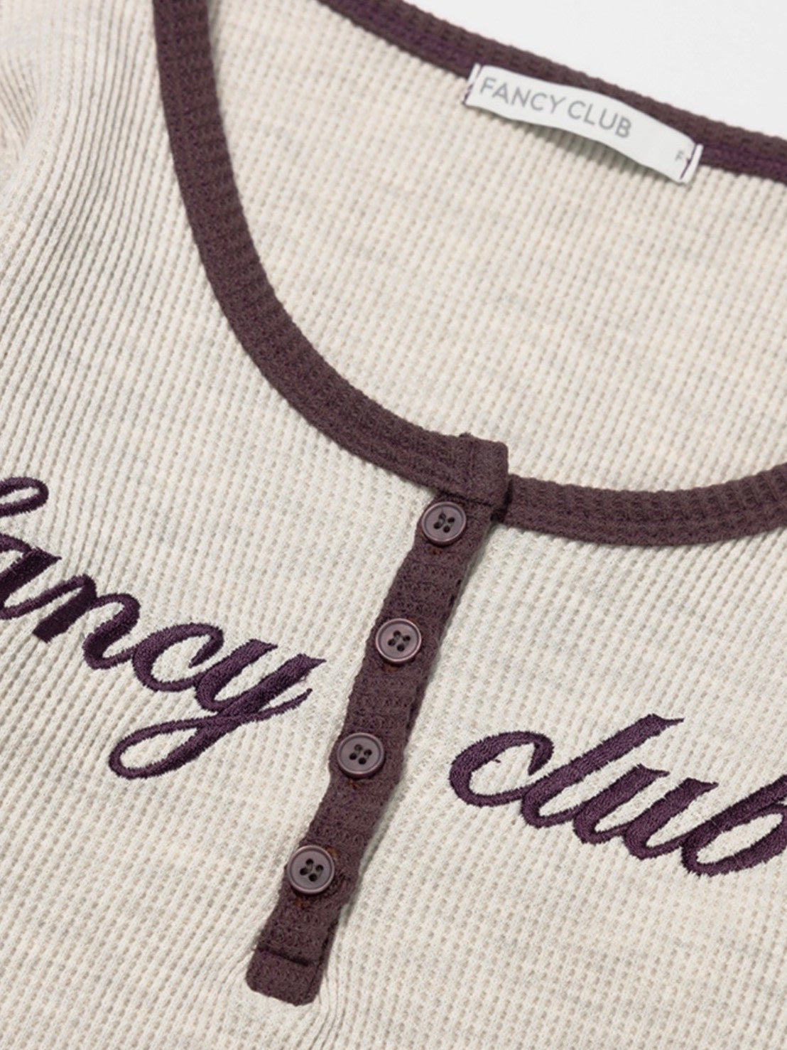 【FANCY CLUB】HENLEY NECK WAFFLE LONG SLEEVE