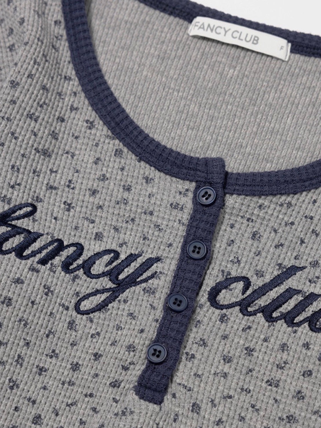 【FANCY CLUB】HENLEY NECK WAFFLE LONG SLEEVE