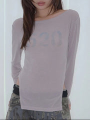 【FANCY CLUB】520 BOATNECK SHEER LONG SLEEVE