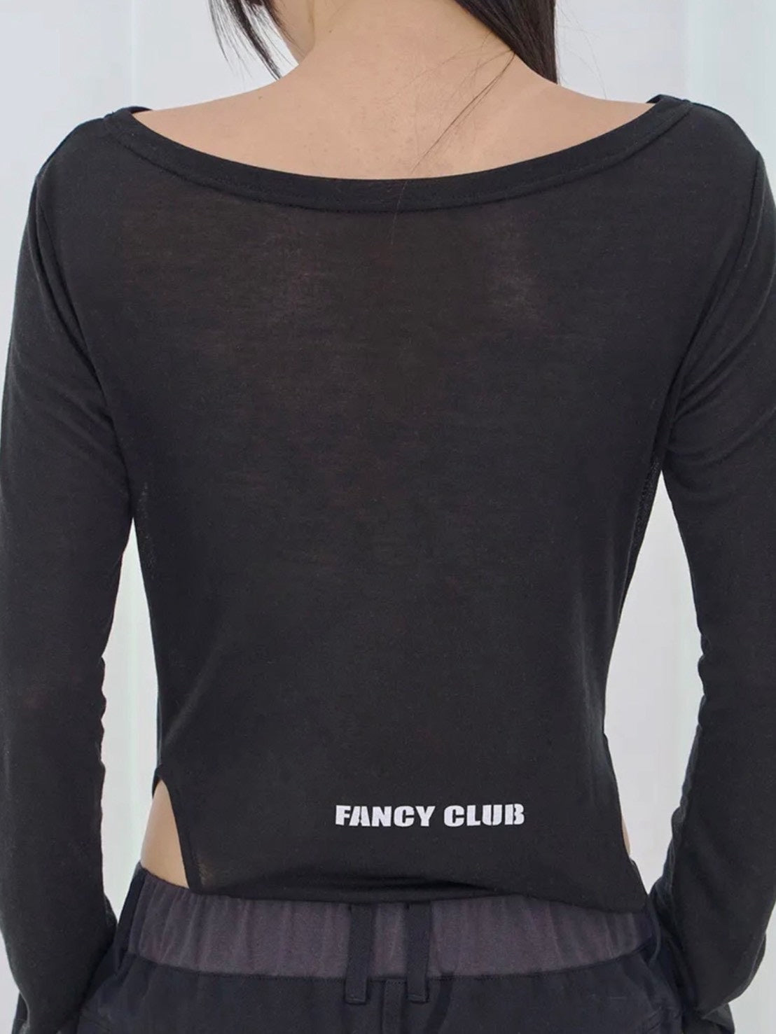 【FANCY CLUB】520 BOATNECK SHEER LONG SLEEVE