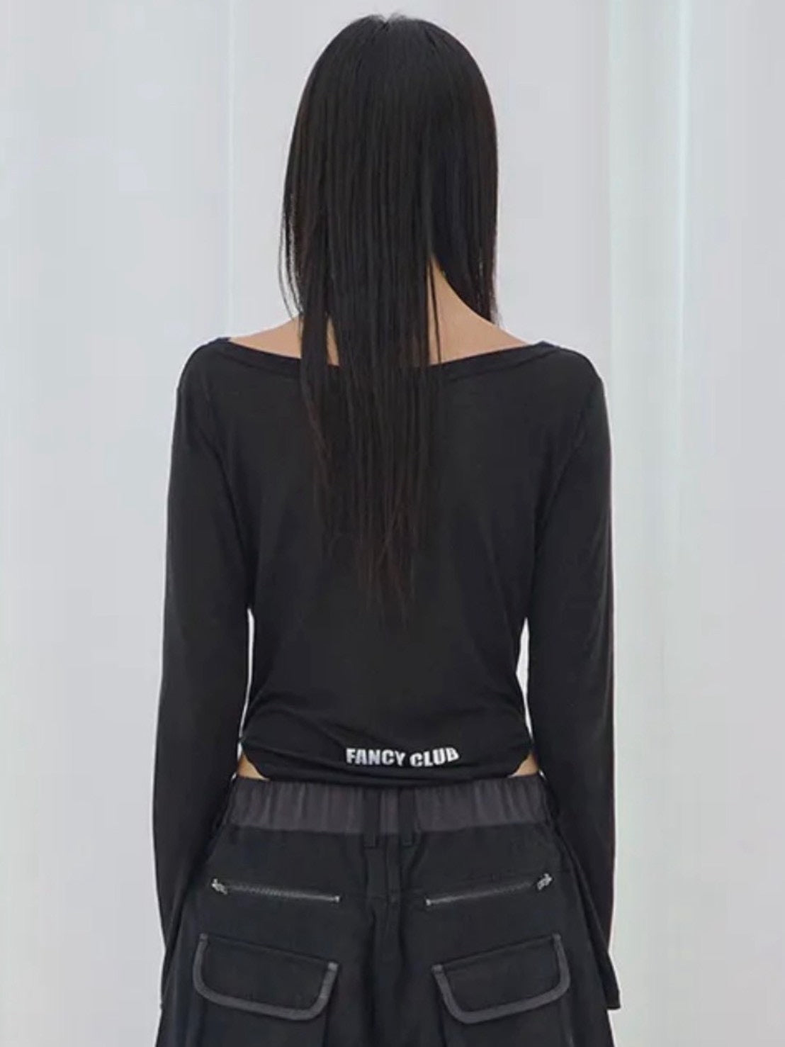 【FANCY CLUB】520 BOATNECK SHEER LONG SLEEVE