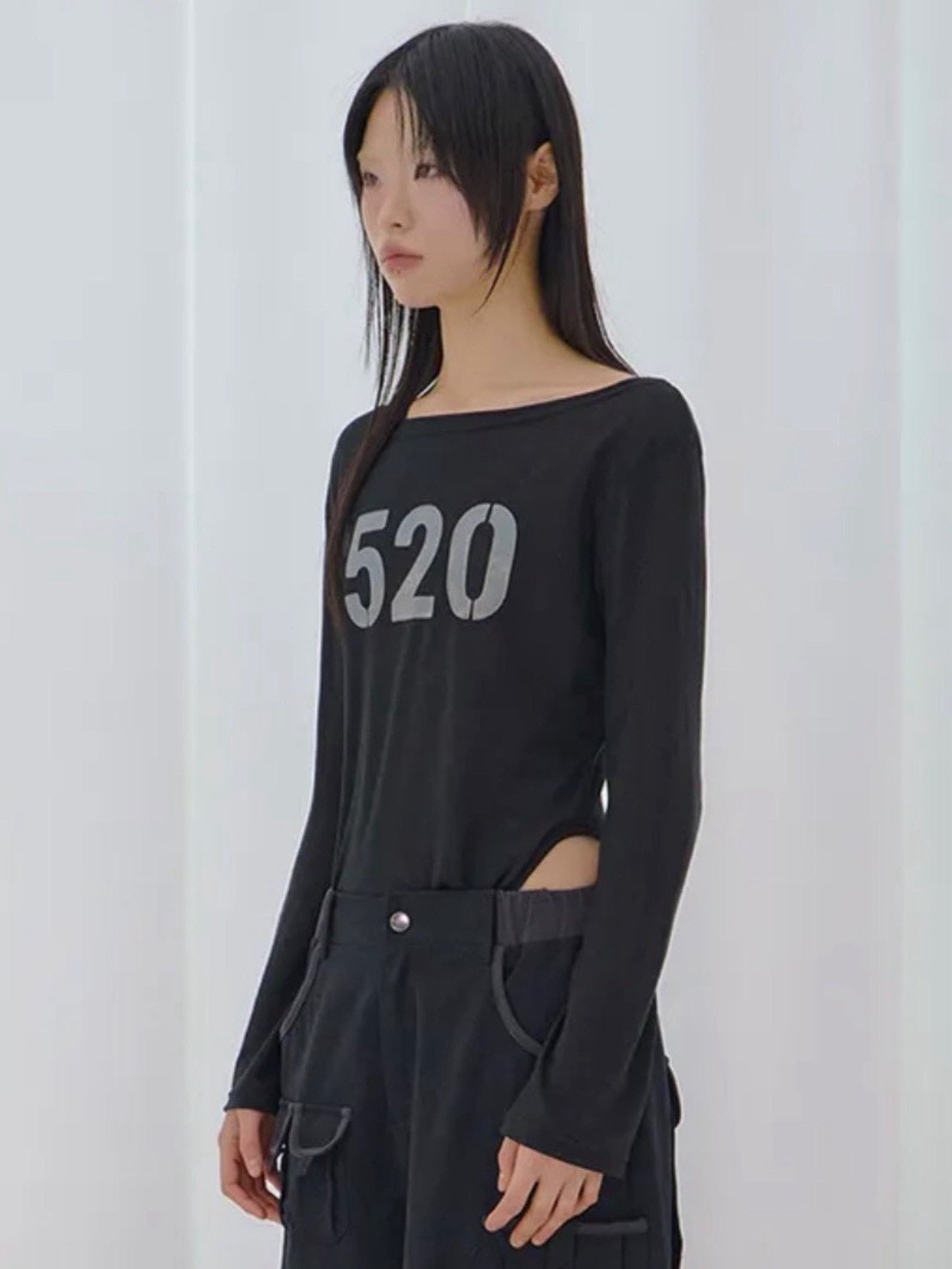 【FANCY CLUB】520 BOATNECK SHEER LONG SLEEVE