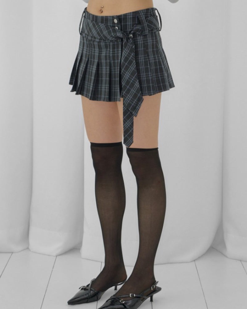 【FANCY CLUB】CHECK PLEATS WRAP SKIRT