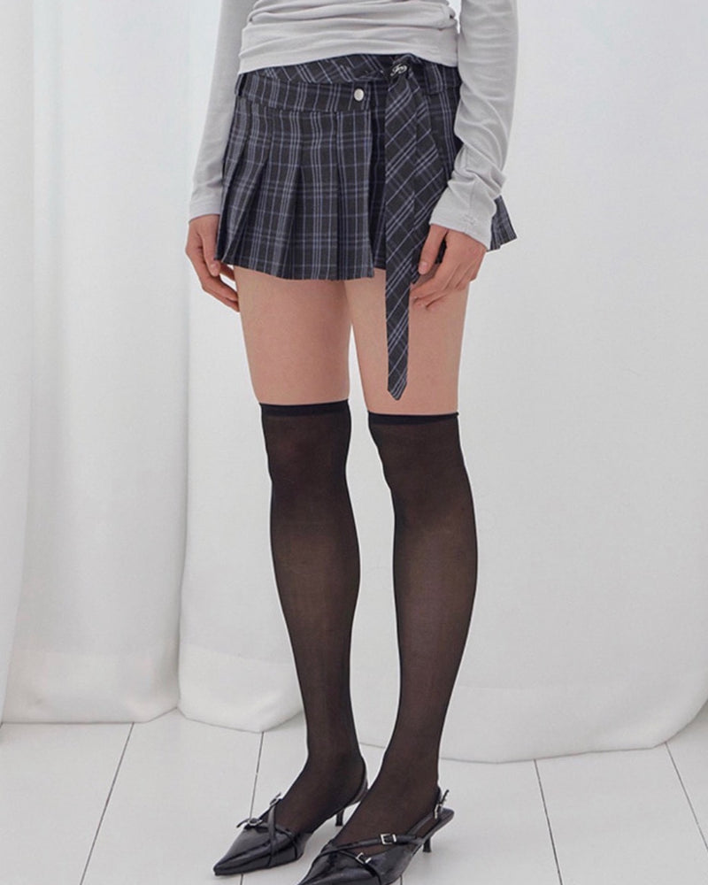 【FANCY CLUB】CHECK PLEATS WRAP SKIRT