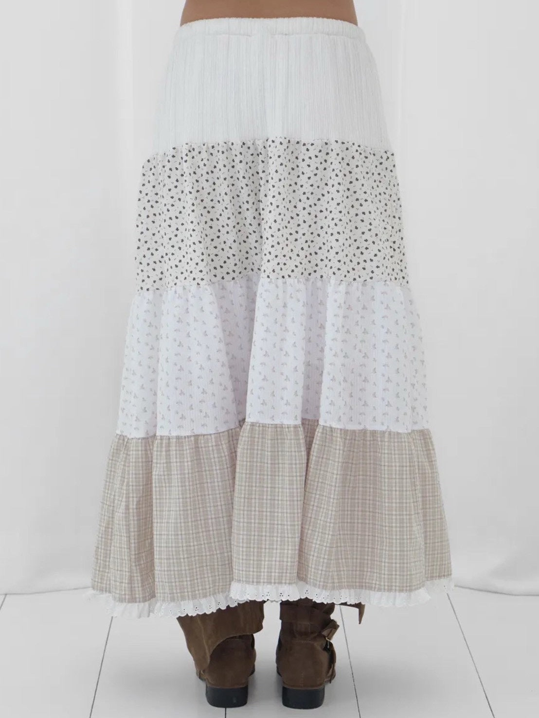【FANCY CLUB】FLORAL LACE CANCAN LONG SKIRT