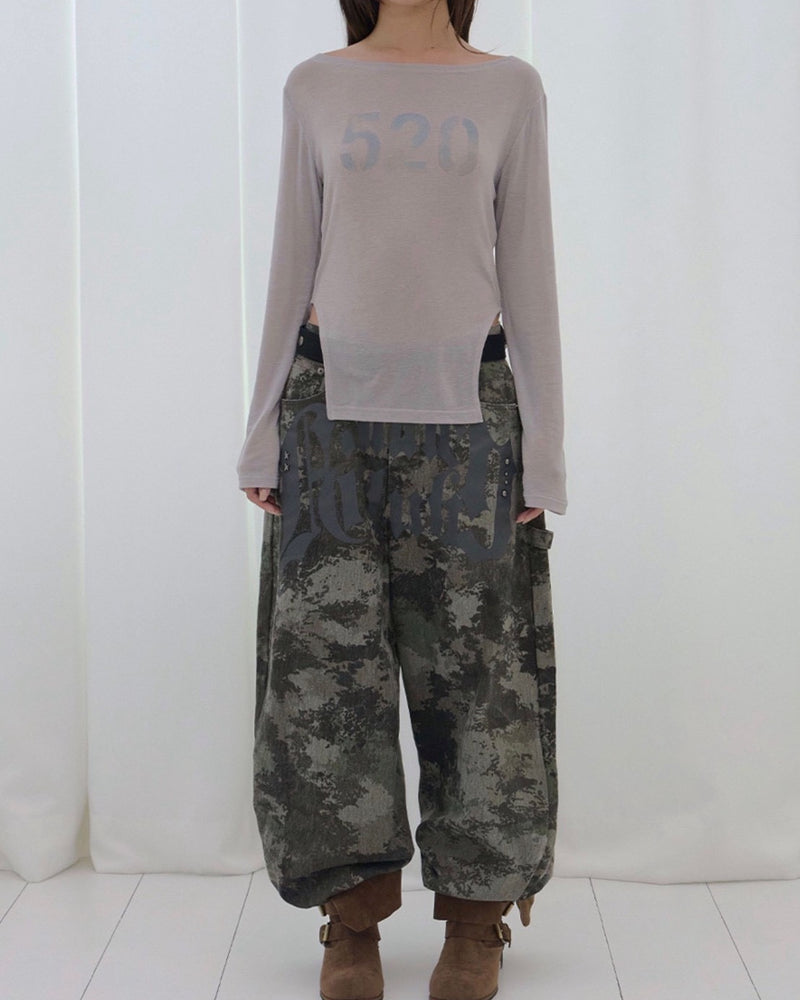 【FANCY CLUB】TOOTH JAM WIDE DENIM PANTS