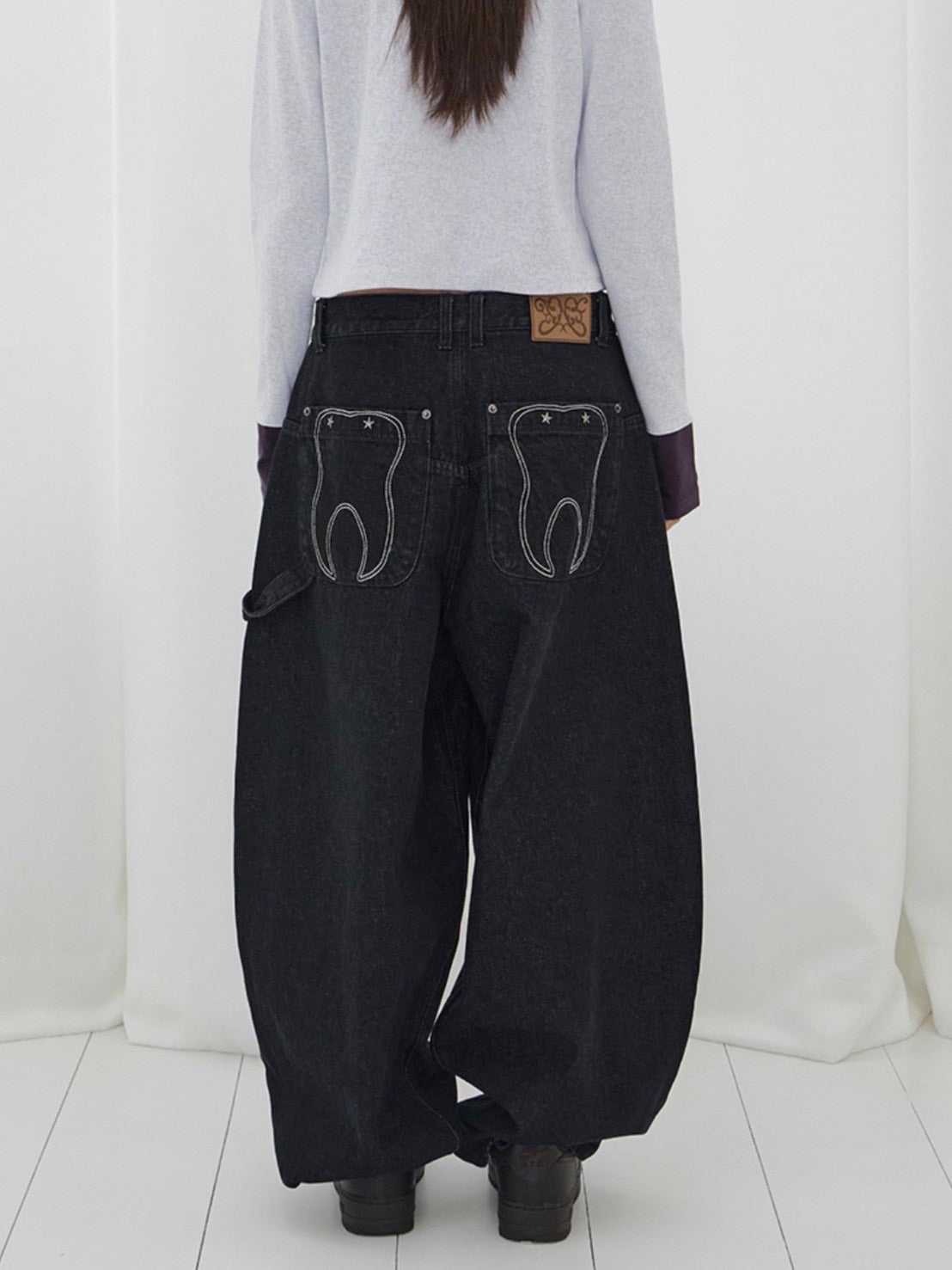 【FANCY CLUB】TOOTH JAM WIDE DENIM PANTS