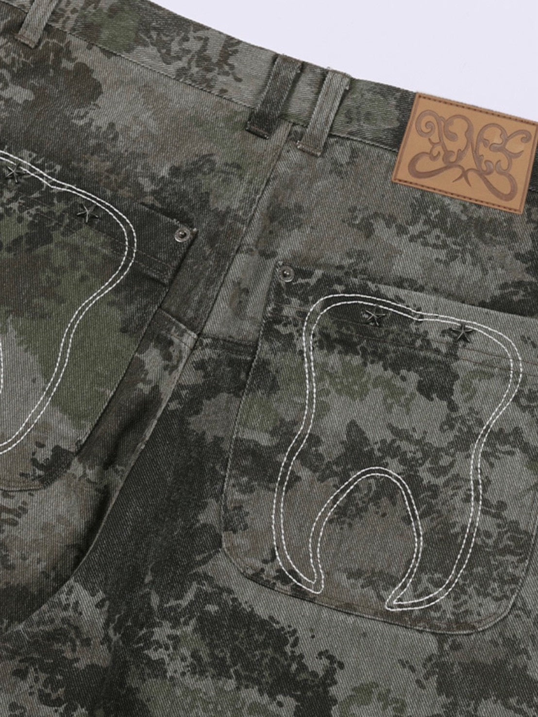 【FANCY CLUB】TOOTH JAM WIDE DENIM PANTS