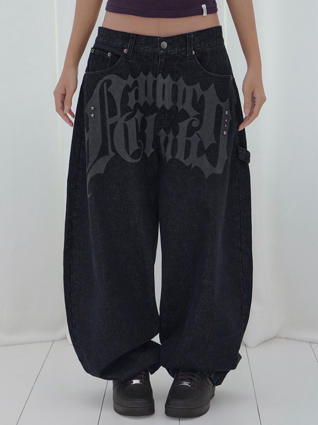 【FANCY CLUB】TOOTH JAM WIDE DENIM PANTS