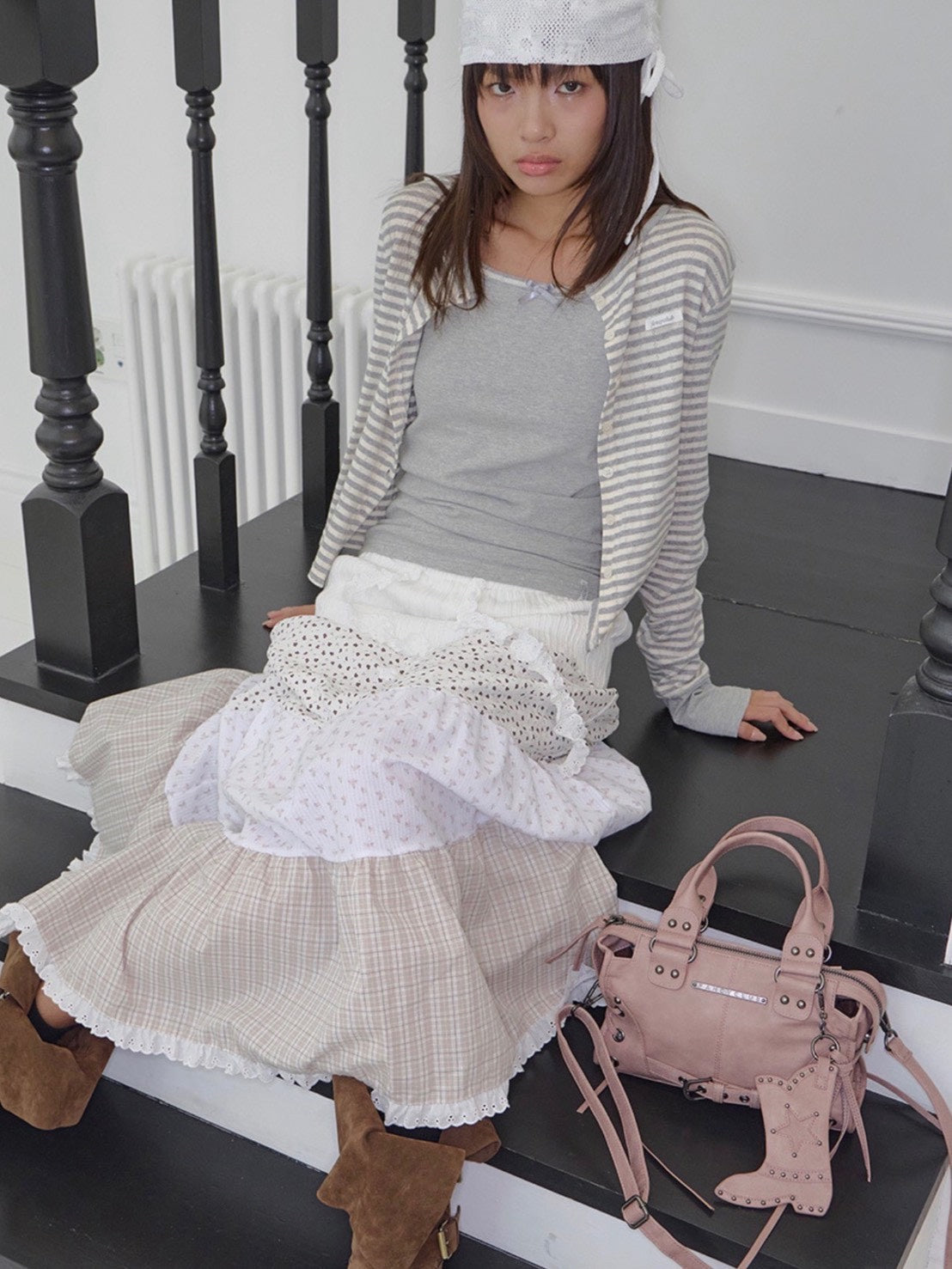 【FANCY CLUB】BELTED WASHING COATING MINI BAG